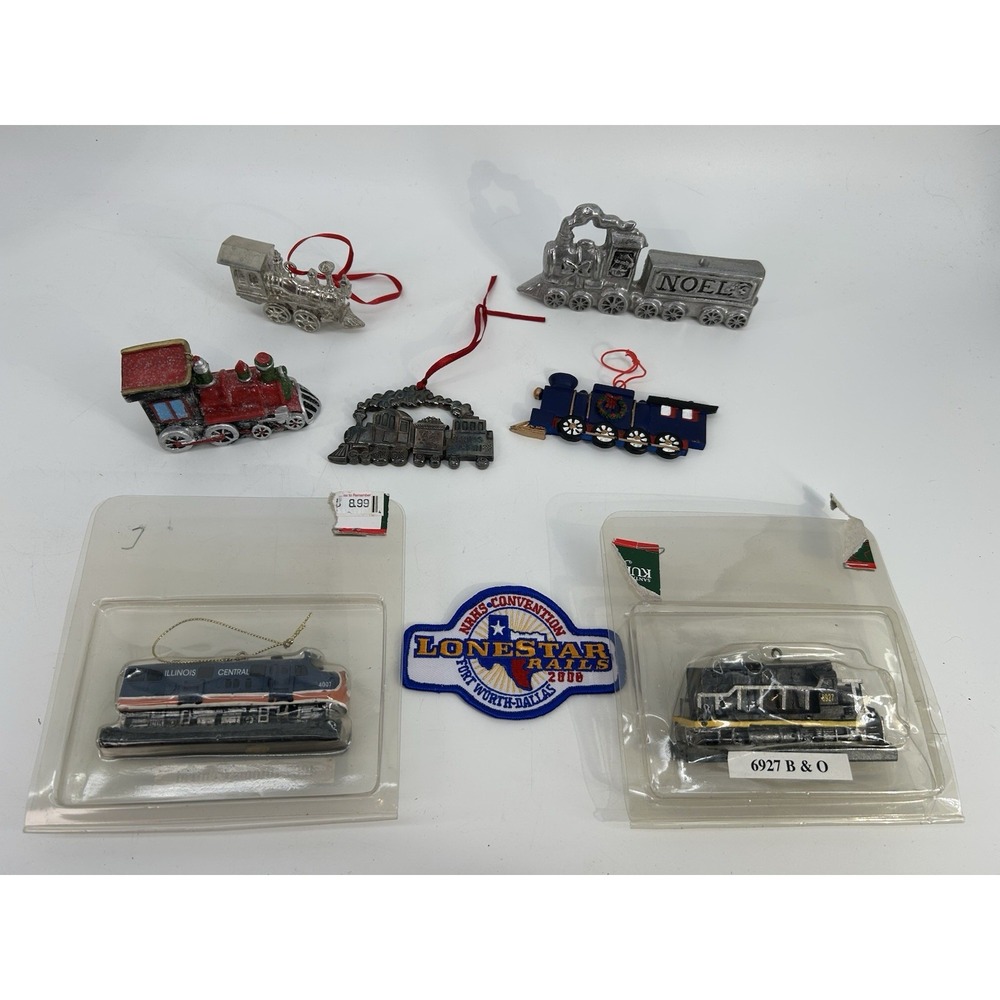 Vintage Train &‎ Railroad Christmas Ornaments Decorations Lot Of 7